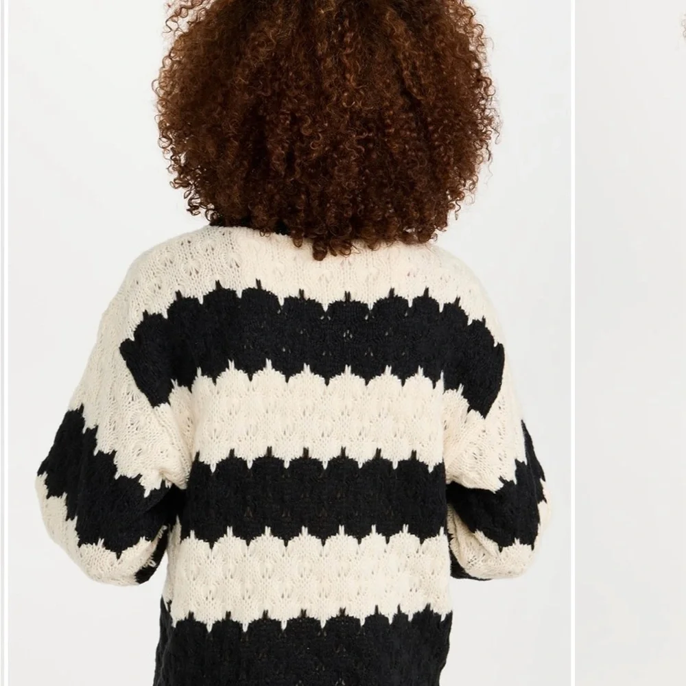 Line & Dot Black and White Patterned Sweater - Picture 4 of 4